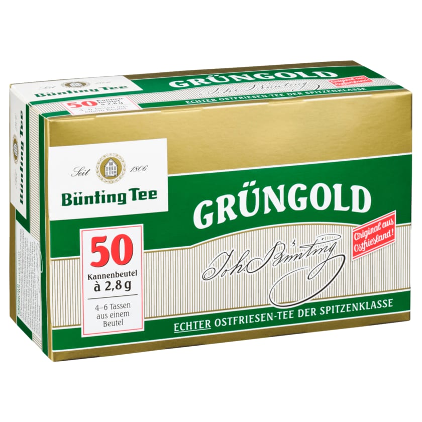 Bünting Tee Grüngold 140g, 50 Beutel
